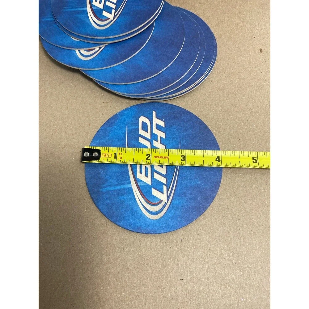 Bud Light 12 paper beer themed 4 inch coasters in gift box